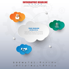 Sticker - social network infographics with icons set. vector. illustration