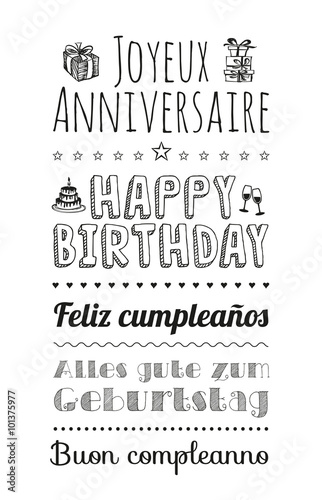 Carte D Anniversaire 4 Stock Vektorgrafik Adobe Stock