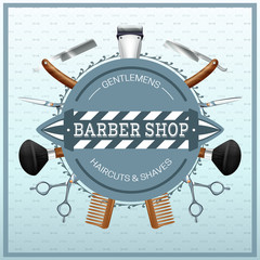 Canvas Print - Barber Shop Realistic Concept