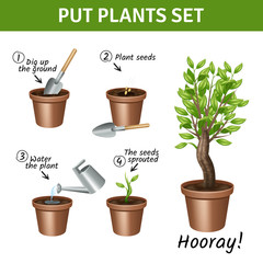 Sticker - Putting Plants Icons Set 