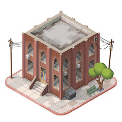 Brick building isometric