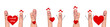 Leinwandbild Motiv Happy finger couple in love celebrating Valentine day