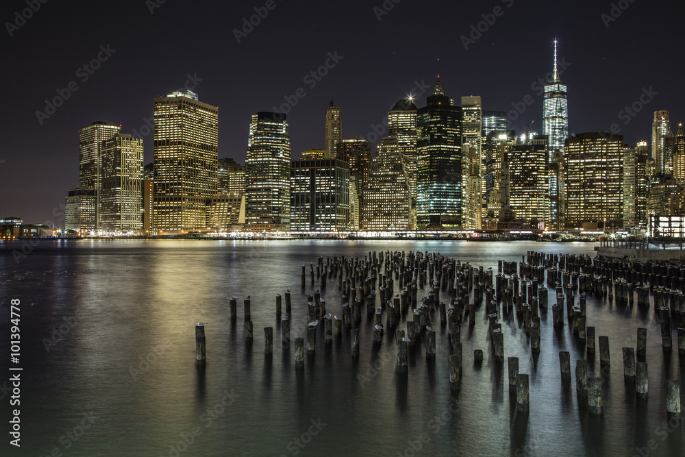 New York Skyline with Getty - obrazy, fototapety, plakaty 