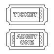 Outline vintage cinema tickets.
