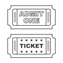 Outline Vintage Cinema Tickets.
