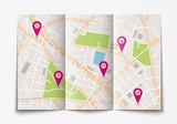 Fototapeta Mapy - Open paper city map