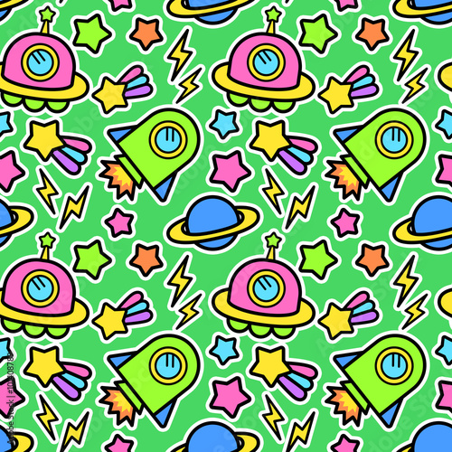 宇宙 Ufo ロケット 惑星 柄 シームレスパターン 緑色 Stock イラスト Adobe Stock 宇宙 Ufo ロケット 惑星 柄 シームレスパターン 緑色 Stock イラスト Adobe Stock