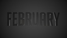 February Metallic Text Fr Calendar Background