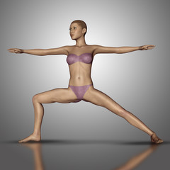 Canvas Print - 3D female figure in yoga standing position