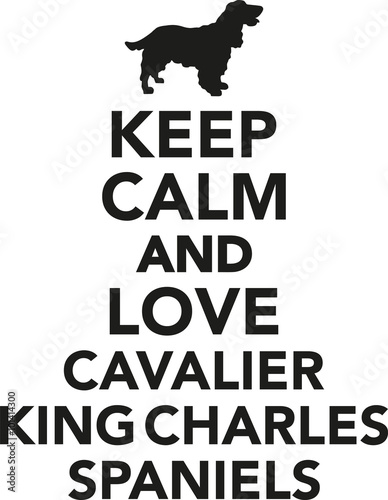 Fotomural Keep calm and love cavalier king charles spaniel