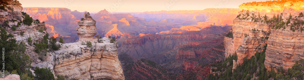Grand Canyon Sunset Panorama - obrazy, fototapety, plakaty 