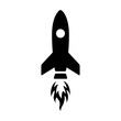 Rocket ship launch - blast off flat icon for apps and websites