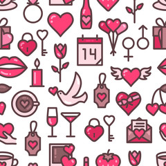 Poster - Valentines Day Love seamless pattern