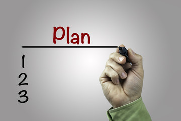 Canvas Print - Hand writing Plan, business concept