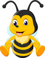 Sticker - illustration of Cute bee cartoon