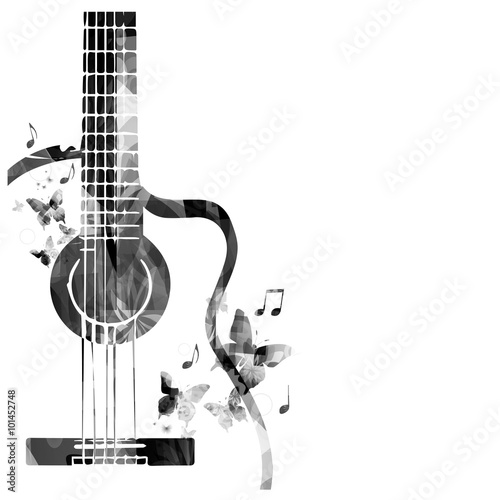 Plakaty Gitara  gitara-z-motywem-motyli