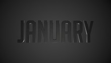 January Metallic Text For Calendar Background