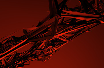Poster - Abstract 3D Rendering of Low Poly Shape.