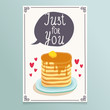 Valentine's Day greeting card design with romantic breakfast 