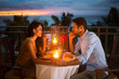 Romantic couple have dinner  outdoor