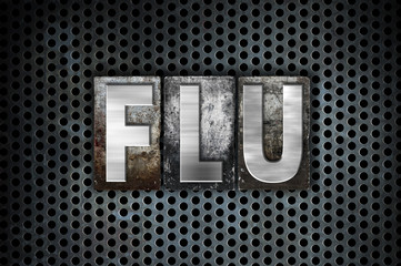 Wall Mural - Flu Concept Metal Letterpress Type