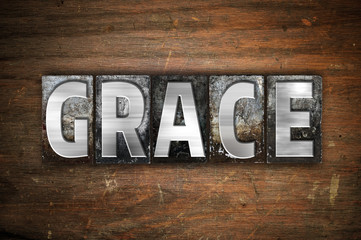 Wall Mural - Grace Concept Metal Letterpress Type