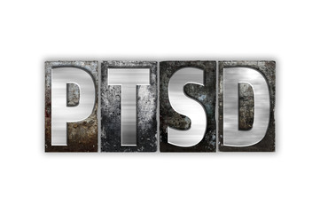 Sticker - PTSD Concept Isolated Metal Letterpress Type