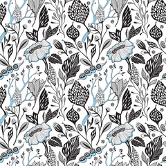 Poster - Seamless floral pattern