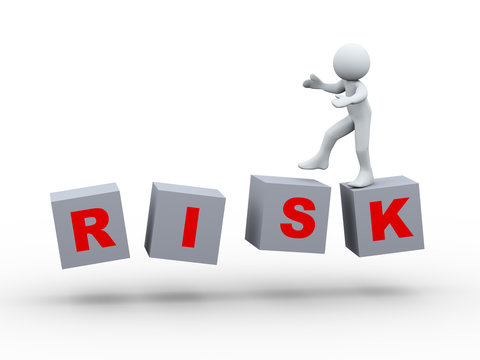 3d person walking on risk cube