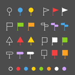 Aufkleber - Navigation pins flat design collection