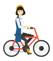 Sticker - Woman riding bicycle.