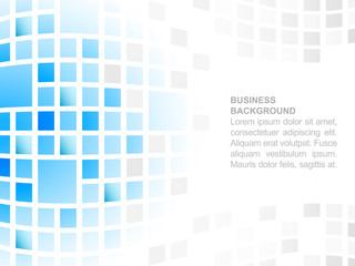 Fototapete - Abstract business background with place for your content, blue square mosaic pattern.