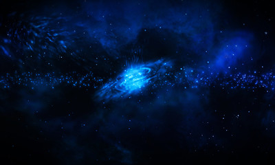 Beautiful blue galaxy background