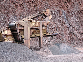 Wall Mural - stone crusher in porphyry surface mine. hdr image