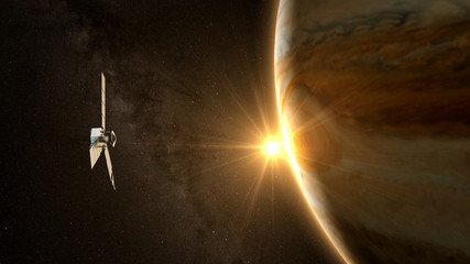 jupiter and satellite juno with beautiful sunset. check my gallery for other sunsets and sunrises in