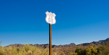 Scenic View Of Historic Route 66 Sign