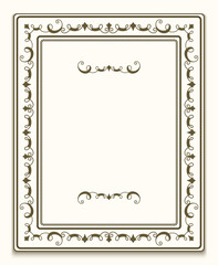 Wall Mural - Rectangle ornamental frame, certificate template