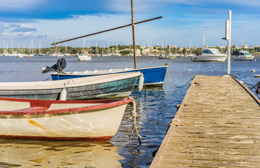 Wall Mural - Bootssteg Fischer Boote Alt Rustikal