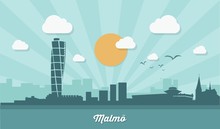 Malmo Skyline - Flat Design