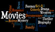 © dariovuksanovic - Movies word cloud. Movies typography background.