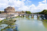 Fototapeta  - Zamek Świętego Anioła położony nad rzeką Tybr, Rzym, Włochy