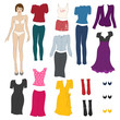 Paper doll with clothes