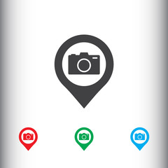 Poster - Camera with pin icon