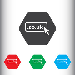 Domain CO UK icon. Top-level internet domain