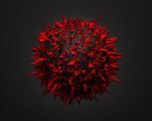Poster - Low Poly Sphere with Chaotic Structure.