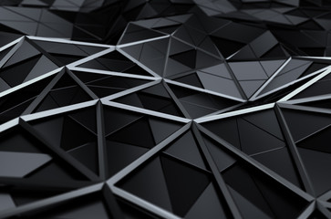 Poster - Abstract 3D Rendering of Low Poly Surface.