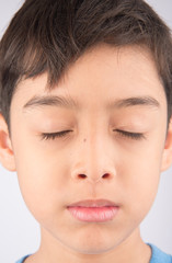 Wall Mural - Close up face with smiling kid portrait