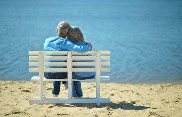 Senior couple resting at park