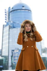 Wall Mural - Young woman winter portrait