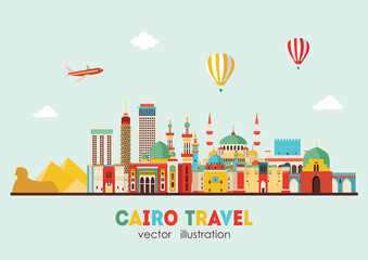 Cairo detailed skyline. Vector illustration